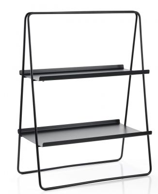 Schwarzes A-Table Regal von Zone Denmark mit zwei Ablageflächen, modernes Design für Wohnzimmer und Büro.